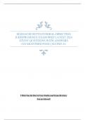 MASSACHUSETTS FUNERAL DIRECTING JURISPRUDENCE EXAM PREP LATEST 2024 STUDY QUESTIONS WITH ANSWERS (GUARANTEED PASS) | RATED A+