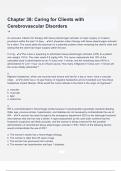 Chapter 38  Caring for Clients with Cerebrovascular Disorders Questions &Exam (elaborations) answers 100% satisfaction guarantee