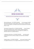 BCBA EXAM 2024 WITH GUARANTEED ACCURATE ANSWERS |VERIFIED