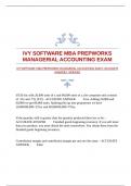 IVY SOFTWARE MBA PREPWORKS MANAGERIAL ACCOUNTING EXAM |ACCURATE ANSWERS |VERIFIED