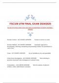 FSC100 UTM FINAL EXAM 2024/2025 WITH GUARANTEED ACCURATE ANSWERS |VERIFIED