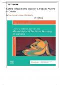 Test Bank - Leifers Introduction to Maternity and Pediatric Nursing in Canada, 1st Edition (Keenan-Lindsay, 2020) Latest edition|| All Chapters