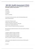 NR-304: Health Assessment II RUA: Health History questions and complete solutions