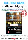 Test Bank for Drugs Society and Human Behavior 18th Edition Hart All Chapters Included 100% Verified Latest Update