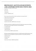 HISTOLOGY ASCP EXAM QUESTIONS AND ANSWERS WITH SOLUTIONS 2024