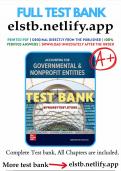 Test Bank for Accounting for Governmental and Nonprofit Entities 19th Edition Reck