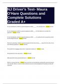 NJ Driver-s Test- Maura O-Hare Questions and Complete Solutions Graded A+