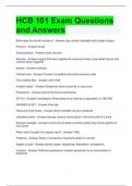 HCB 101 Exam Questions and Answers