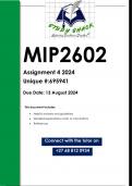 MIP2602 Assignment 4 (QUALITY ANSWERS) 2024