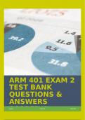 ARM 401 EXAM 2 TEST BANK (HINKLE CHAPTER 23,HINKLE CHAPTER 25,RICCI CHAPTER 41,HINKLE CHAPTER 46 RICCI CHAPTER 48) QUESTIONS & ANSWERS SCORED A+