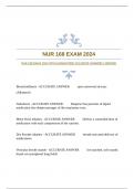 NUR 168 EXAM 2024 WITH GUARANTEED ACCURATE ANSWERS |VERIFIED