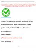 HESI EXIT MENTAL HEALTH TEST BANK /MENTAL HEALTH HESI EXIT TEST BANK REAL EXAM QUESTIONS AND CORRECT DETAILED ANSWERS WITH RATIONALES (VERIFIED ANSWERS) ALREADY GRADED A+ NEWEST VERSION