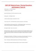 CSEP CEP Material Exam / Revised Questions and Answers / Sure A+