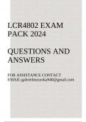 LCR4802 Exam pack 2024(Questions and answers)