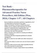 Test Bank - Pharmacotherapeutics for Advanced Practice Nurse Prescribers, 6th Edition (Woo, 2024)