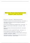   RBT Exam Study Guide Questions And Answers Latest Top Score.