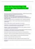 HCB 102 Pharmacology and Toxicology Test Questions and Answers