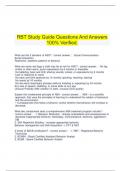   RBT Study Guide Questions And Answers 100% Verified.