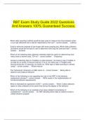  RBT Exam Study Guide 2022 Questions And Answers 100% Guaranteed Success.