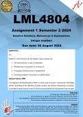 LML4804 Assignment 1 (COMPLETE ANSWERS) Semester 2 2024 - DUE 26 August 2024