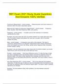  RBT Exam 2021 Study Guide Questions And Answers 100% Verified.