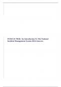 FEMA IS 700.B: An Introduction To The National Incident Management System 2024 Answers