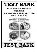 TEST BANK COMMUNITY HEALTH NURSING: A CANADIAN PERSPECTIVE 5th Edition, By Stamler, Yiu