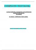 COMPLETE TEST BANK:     nursing leadership, management, and professional practice for the lpn/lvn. (six edition)  by tamara r. dahlkemper latest update.