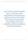 WGU D276 OA EXAM NEWEST 2024 / WGU D276 WEB DEVEOPMENT FOUNDATIONS NEWEST 2024 ACTUAL EXAM TEST BANK 220 QUESTIONS AND CORRECT DETAILED ANSWERS (VERIFIED ANSWERS) |ALREADY GRADED A+ 