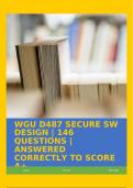 WGU D487 SECURE SW DESIGN | 146 QUESTIONS | ANSWERED CORRECTLY TO SCORE A+