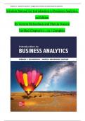 Solution Manual for Introduction to Business Analytics 1st Edition By Richardson and Watson, All 12 Chapters Covered, Verified Latest Edition