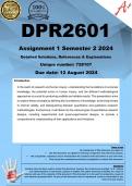 DPR2601 Assignment 1 (COMPLETE ANSWERS) Semester 2 2024 (728107)- DUE 12 August 2024 