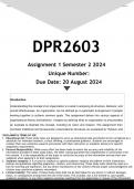 DPR2603 Assignment 1 (ANSWERS) Semester 2 2024 - DISTINCTION GUARANTEED