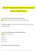 Davita PCT Final Exam Expected Questions and Answers (Verified by Expert)