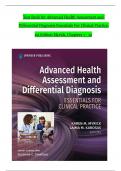 TEST BANK For Advanced Health Assessment and Differential Diagnosis Essentials for Clinical Practice 1st Edition Myrick, Verified Chapters 1 - 12, Complete Newest Version