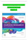 TEST BANK For Nursing Research In Canada, 5th Edition by Mina Singh Updated 2024, Verified Chapters 1 - 21, Complete Newest Version