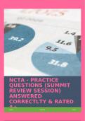 NCTA - PRACTICE QUESTIONS (SUMMIT REVIEW SESSION) ANSWERED CORRECTLTY & RATED A+