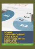 DONOR COMMUNICATION CORE EXAM QUESTIONS WITH COMPLETE SOLUTIONS!!