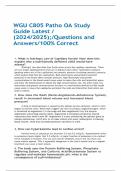 WGU C805 Patho OA Study Guide Latest / (2024/2025);/Questions and Answers/100% Correct