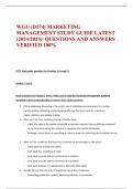 WGU (D174) MARKETING MANAGEMENT STUDY GUIDE LATEST (2024/2025)/ QUESTIONS AND ANSWERS VERIFIED 100%