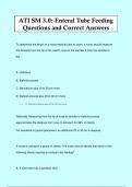 ATI SM 3.0: Enteral Tube Feeding Questions and Correct Answers