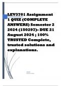 LEV3701 Assignment 1 QUIZ (COMPLETE ANSWERS) Semester 2 2024 (150297)- DUE 21 August 2024 ; 100% TRUSTED Complete, trusted solutions and explanations. 