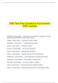     GRE Test Prep Questions And Answers 100% Verified.