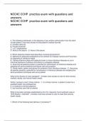  NCCHC CCHP  practice exam with questions and answers NCCHC CCHP  practice exam with questions and answers