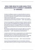 WGU C985 HEALTH CARE ANALYTICS QUESTIONS WITH CORRECT ANSWERS A+ GRADED