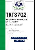 TRT3702 Assignment 3 (QUALITY ANSWERS) Semester 2 2024