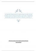 ALABAMA INSURANCE ADJUSTER EXAM STUDY GUIDE WITH 129 QUESTIONS AND 100% VERIFIED ANSWERS 2024/2025 LATEST UPDATE | RATED A+