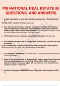 PSI NATIONAL REAL ESTATE 85 QUESTIONS AND ANSWERS