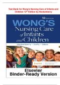 Test Bank for Wong's Nursing Care of Infants and Children 12th Edition by Hockenberry