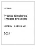 NUR3561 - Midterm 1 Guide (Q & S) Practice Excellence Through Innovation